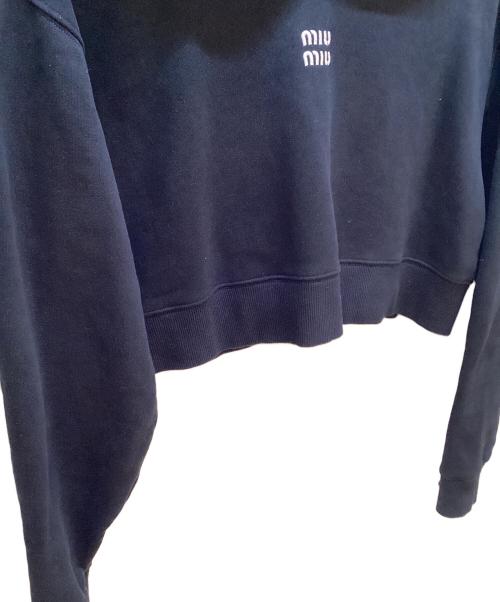 MIU MIU（ミュウミュウ）MIU MIU (ミュウミュウ) セーラーポイントロゴトップス ネイビー サイズ:Sの古着・服飾アイテム