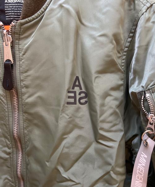 MINEDENIM × WIND AND SEA（マインデニム ウィンダンシー）MINEDENIM × WIND AND SEA (マインデニム ウィンダンシー) フライトジャケット オリーブ サイズ:Lの古着・服飾アイテム