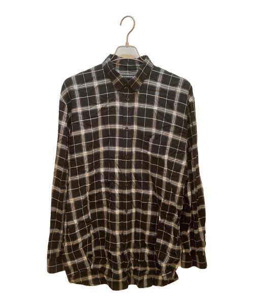BALENCIAGA（バレンシアガ）BALENCIAGA (バレンシアガ) チェックシャツ ブラック サイズ:39の古着・服飾アイテム