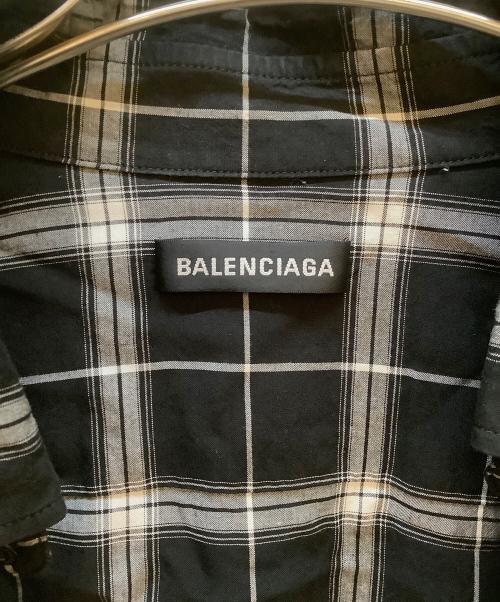 BALENCIAGA（バレンシアガ）BALENCIAGA (バレンシアガ) チェックシャツ ブラック サイズ:39の古着・服飾アイテム