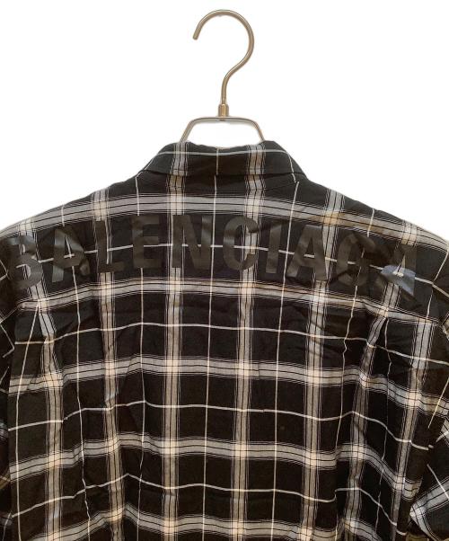 BALENCIAGA（バレンシアガ）BALENCIAGA (バレンシアガ) チェックシャツ ブラック サイズ:39の古着・服飾アイテム