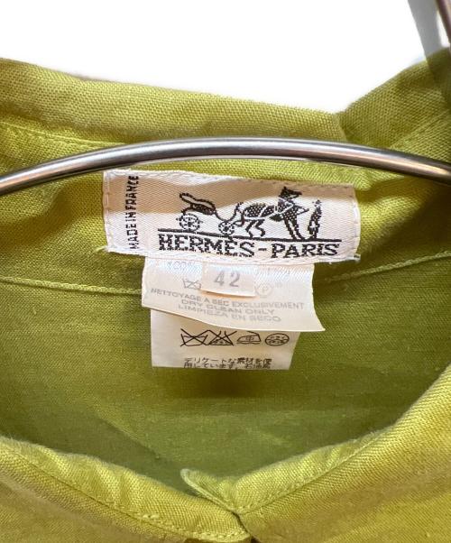 HERMES（エルメス）HERMES (エルメス) セリエボタン長袖リネンシャツ イエロー サイズ:42の古着・服飾アイテム