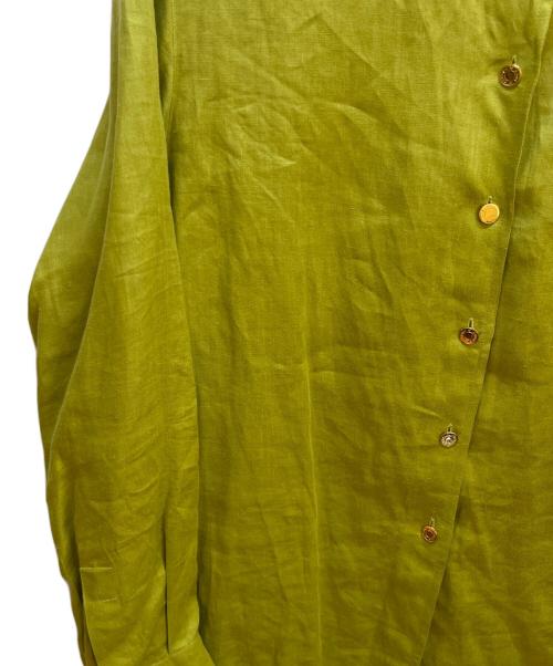 HERMES（エルメス）HERMES (エルメス) セリエボタン長袖リネンシャツ イエロー サイズ:42の古着・服飾アイテム