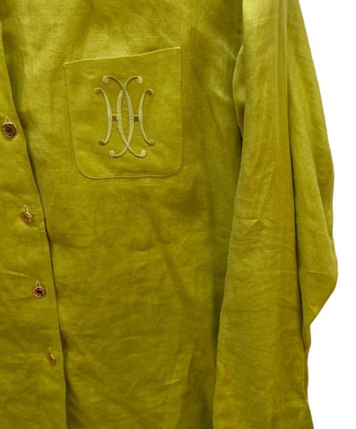 HERMES（エルメス）HERMES (エルメス) セリエボタン長袖リネンシャツ イエロー サイズ:42の古着・服飾アイテム