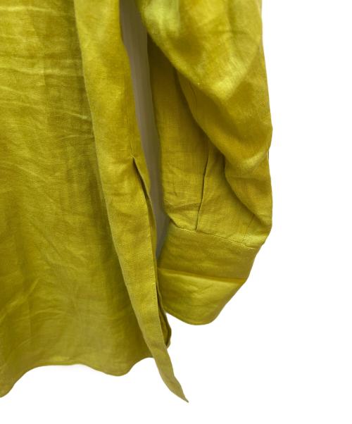 HERMES（エルメス）HERMES (エルメス) セリエボタン長袖リネンシャツ イエロー サイズ:42の古着・服飾アイテム