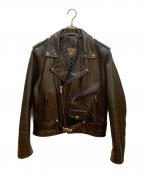 VANSONバンソン）の古着「レザーライダースジャケット」｜ブラック