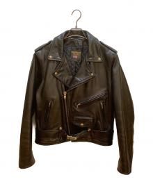 VANSON（バンソン）の古着「レザーライダースジャケット」｜ブラック