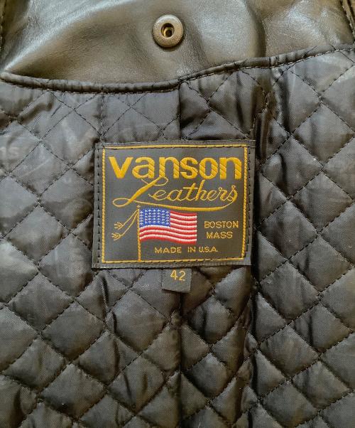 VANSON（バンソン）VANSON (バンソン) レザーライダースジャケット ブラック サイズ:42の古着・服飾アイテム