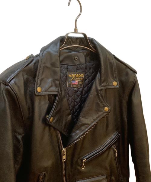 VANSON（バンソン）VANSON (バンソン) レザーライダースジャケット ブラック サイズ:42の古着・服飾アイテム