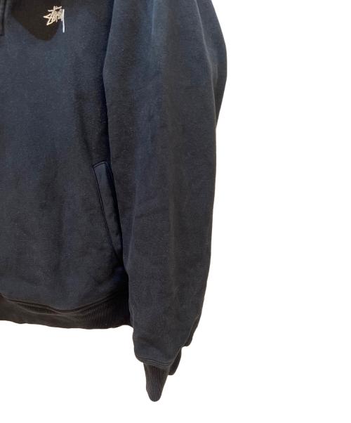 stussy（ステューシー）stussy (ステューシー) ハーフジップスウェット ブラック サイズ:Mの古着・服飾アイテム