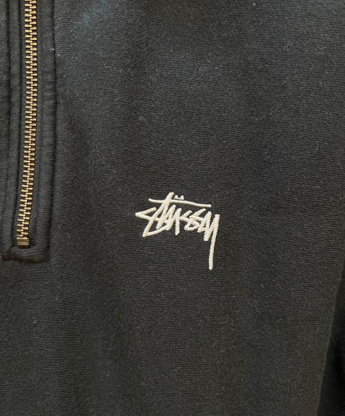 stussy（ステューシー）stussy (ステューシー) ハーフジップスウェット ブラック サイズ:Mの古着・服飾アイテム