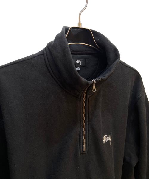 stussy（ステューシー）stussy (ステューシー) ハーフジップスウェット ブラック サイズ:Mの古着・服飾アイテム