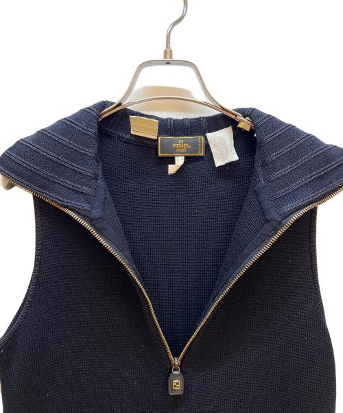 FENDI（フェンディ）FENDI (フェンディ) ノースリーブ・キャミソールワンピース ネイビー サイズ:40の古着・服飾アイテム