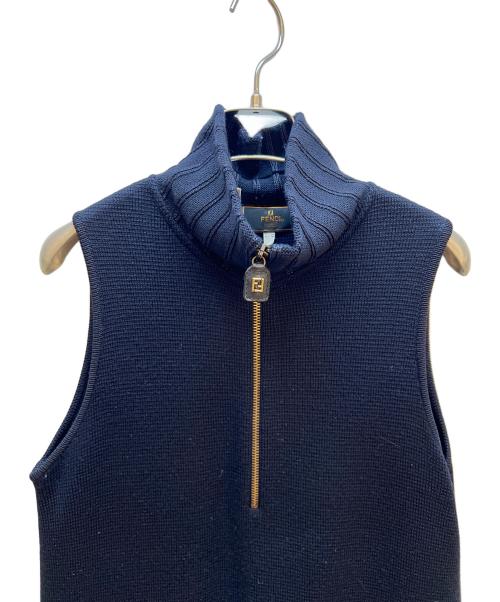 FENDI（フェンディ）FENDI (フェンディ) ノースリーブ・キャミソールワンピース ネイビー サイズ:40の古着・服飾アイテム