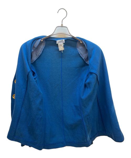 HERMES（エルメス）HERMES (エルメス) 厚手カーディガン ブルー サイズ:Mの古着・服飾アイテム