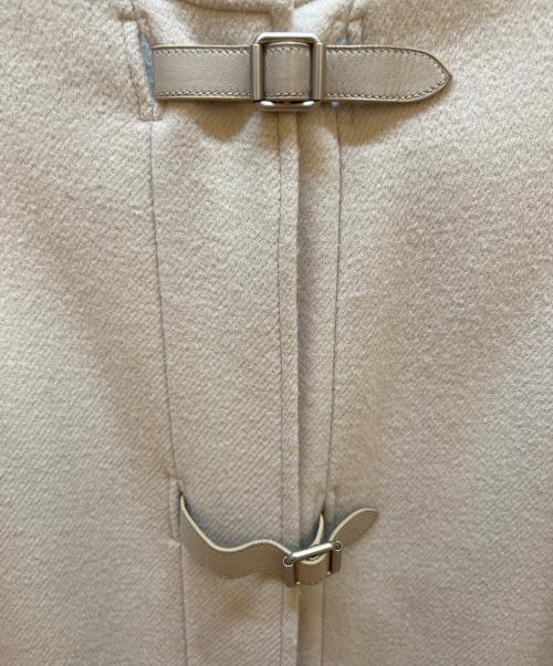 HERMES（エルメス）HERMES (エルメス) アピベルトノーカラーショートコート ベージュ サイズ:40の古着・服飾アイテム