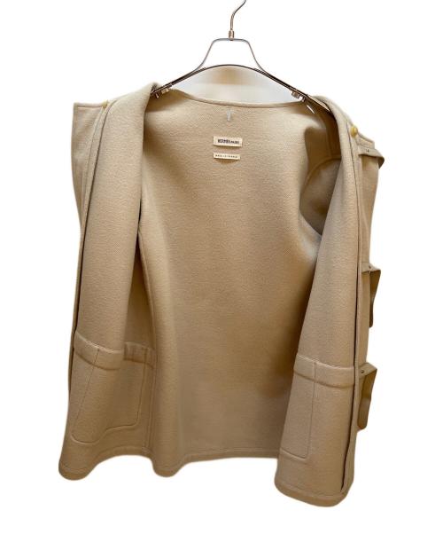 HERMES（エルメス）HERMES (エルメス) アピベルトノーカラーショートコート ベージュ サイズ:40の古着・服飾アイテム