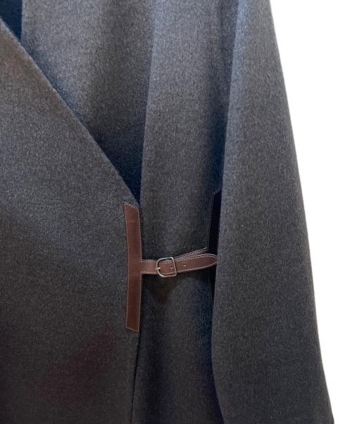 HERMES（エルメス）HERMES (エルメス) ノーカラーコート グレー サイズ:40の古着・服飾アイテム