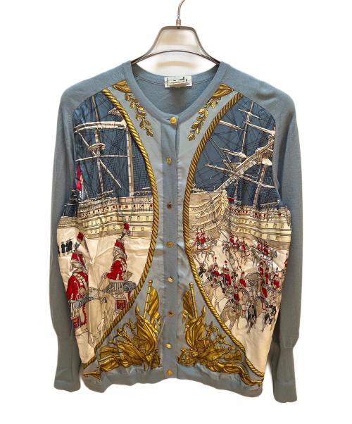 HERMES（エルメス）HERMES (エルメス) 薄手カーディガン スカイブルー サイズ:38の古着・服飾アイテム
