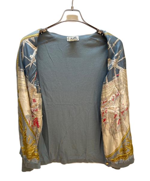 HERMES（エルメス）HERMES (エルメス) 薄手カーディガン スカイブルー サイズ:38の古着・服飾アイテム