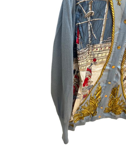 HERMES（エルメス）HERMES (エルメス) 薄手カーディガン スカイブルー サイズ:38の古着・服飾アイテム