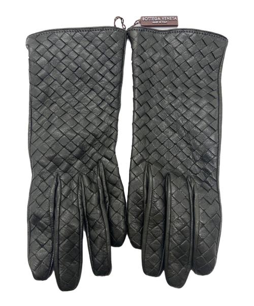 BOTTEGA VENETA（ボッテガベネタ）BOTTEGA VENETA (ボッテガベネタ) レザーグローブ/イントレチャート ブラウンの古着・服飾アイテム