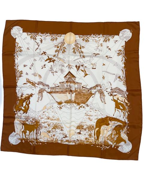 HERMES（エルメス）HERMES (エルメス) シルクスカーフ ブラウンの古着・服飾アイテム