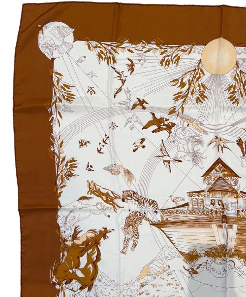 HERMES（エルメス）HERMES (エルメス) シルクスカーフ ブラウンの古着・服飾アイテム