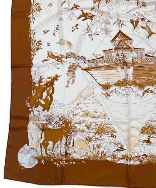 HERMES（エルメス）HERMES (エルメス) シルクスカーフ ブラウンの古着・服飾アイテム