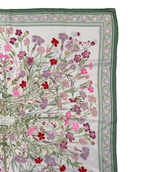 HERMES（エルメス）HERMES (エルメス) スカーフ ベージュ×グリーンの古着・服飾アイテム