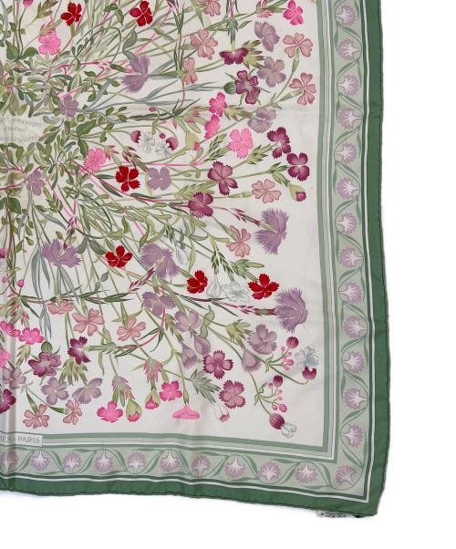 HERMES（エルメス）HERMES (エルメス) スカーフ ベージュ×グリーンの古着・服飾アイテム