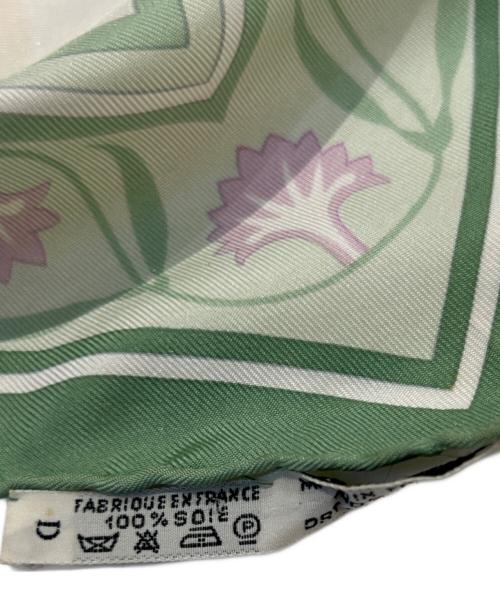 HERMES（エルメス）HERMES (エルメス) スカーフ ベージュ×グリーンの古着・服飾アイテム