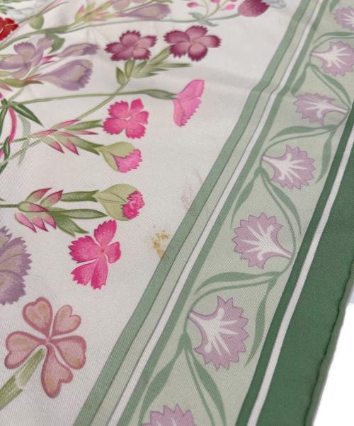 HERMES（エルメス）HERMES (エルメス) スカーフ ベージュ×グリーンの古着・服飾アイテム