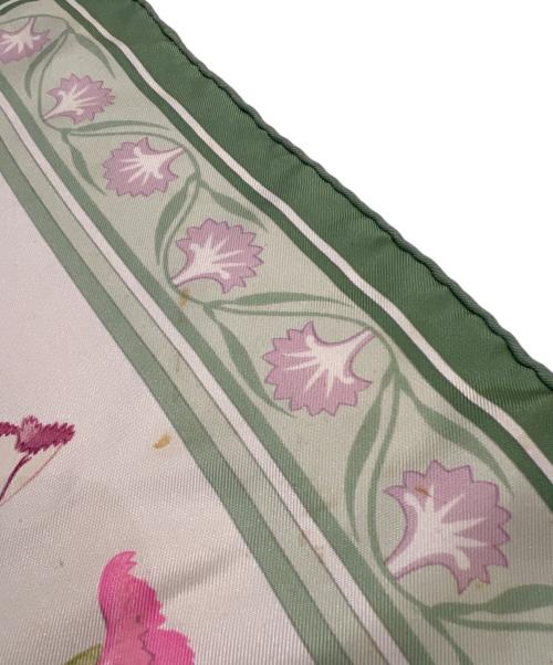 HERMES（エルメス）HERMES (エルメス) スカーフ ベージュ×グリーンの古着・服飾アイテム