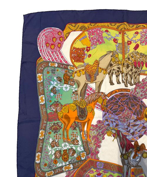 HERMES（エルメス）HERMES (エルメス) スカーフ ネイビーの古着・服飾アイテム