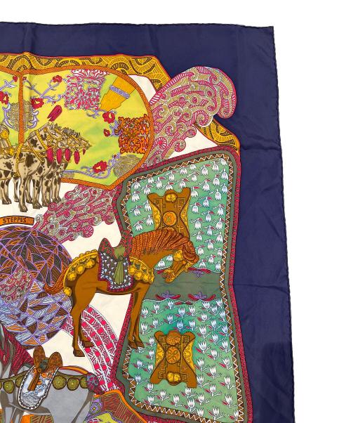 HERMES（エルメス）HERMES (エルメス) スカーフ ネイビーの古着・服飾アイテム