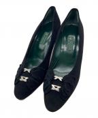 GUCCIグッチ）の古着「スウェードパンプス」｜ブラック