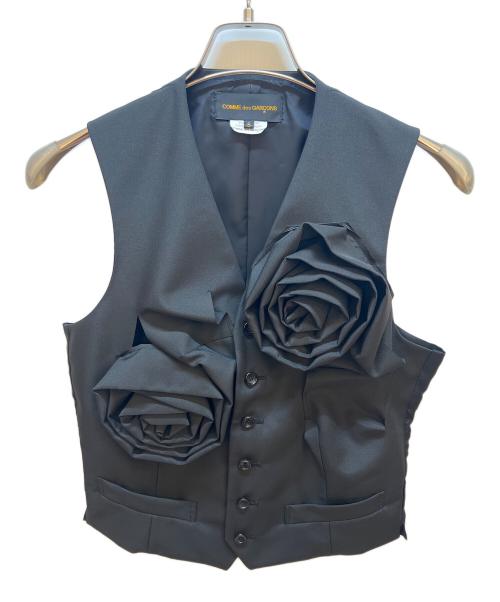 COMME des GARCONS（コムデギャルソン）COMME des GARCONS (コムデギャルソン) ドッキングフラワーベスト ブラック サイズ:Ｓの古着・服飾アイテム