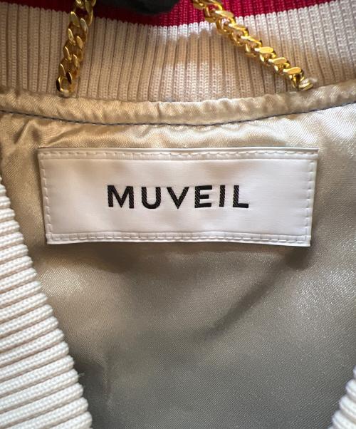 MUVEIL（ミュベール）MUVEIL (ミュベール) スカジャン ブルー×ベージュ サイズ:36の古着・服飾アイテム