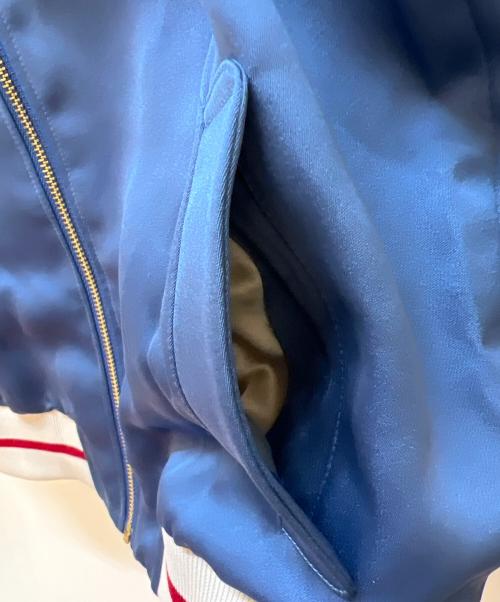 MUVEIL（ミュベール）MUVEIL (ミュベール) スカジャン ブルー×ベージュ サイズ:36の古着・服飾アイテム