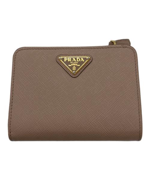 PRADA（プラダ）PRADA (プラダ) 2つ折り財布 ベージュの古着・服飾アイテム