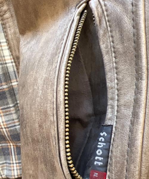 Schott（ショット）Schott (ショット) レザージャケット ブラウン サイズ:Mの古着・服飾アイテム