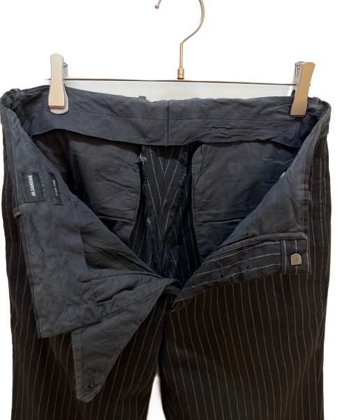 JIL SANDER（ジルサンダー）JIL SANDER (ジルサンダー) ストライプパンツ ブラック サイズ:46の古着・服飾アイテム
