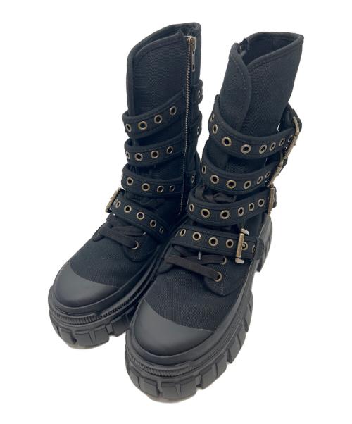 Hysteric Glamour（ヒステリックグラマー）Hysteric Glamour (ヒステリックグラマー) アイレットベルトコンバットスニーカー ブラック サイズ:25の古着・服飾アイテム