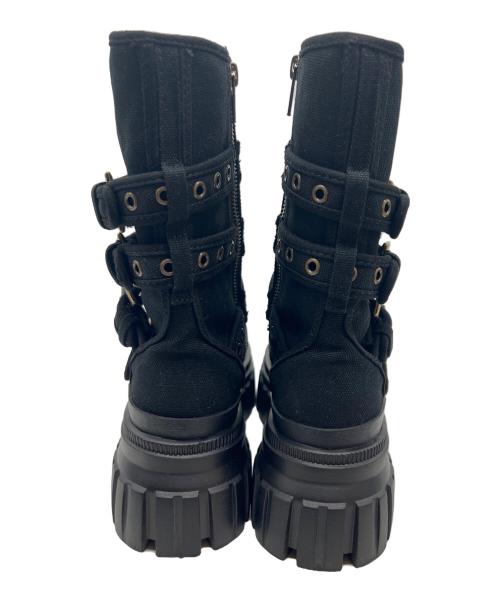 Hysteric Glamour（ヒステリックグラマー）Hysteric Glamour (ヒステリックグラマー) アイレットベルトコンバットスニーカー ブラック サイズ:25の古着・服飾アイテム