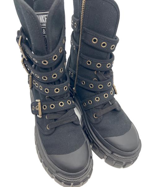 Hysteric Glamour（ヒステリックグラマー）Hysteric Glamour (ヒステリックグラマー) アイレットベルトコンバットスニーカー ブラック サイズ:25の古着・服飾アイテム
