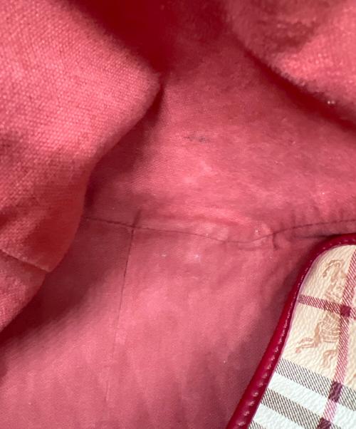 BURBERRY（バーバリー）BURBERRY (バーバリー) トートバッグ ベージュ×レッドの古着・服飾アイテム