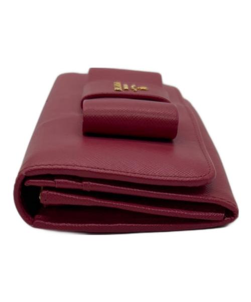 PRADA（プラダ）PRADA (プラダ) サフィアーノリボン長財布 ピンクの古着・服飾アイテム