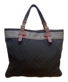 LOEWE（ロエベ）の古着「トートバッグ/リピートアナグラム」｜ブラック×グレー