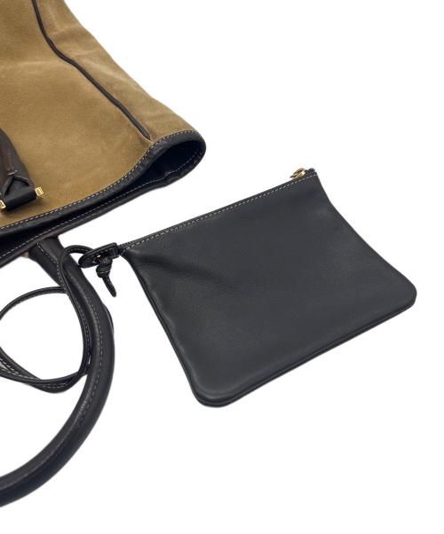 LOEWE（ロエベ）LOEWE (ロエベ) トートバッグ/アナグラム ベージュ×ブラウンの古着・服飾アイテム